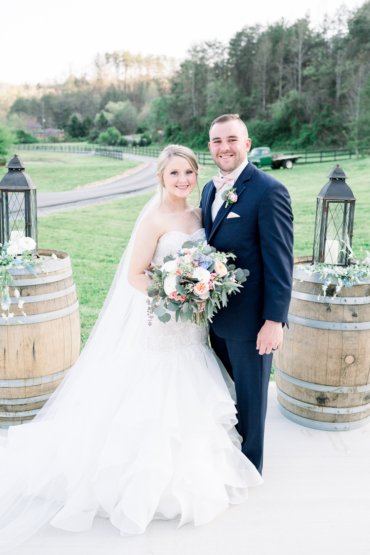 bride and groom barrels